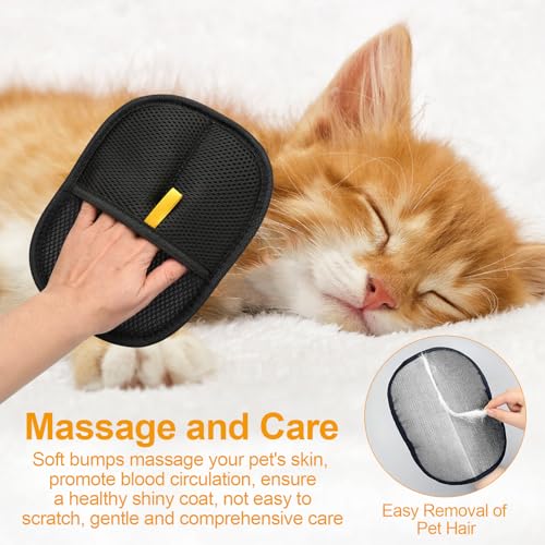 1 Paar Fell Magnet Handschuhe, Fellhandschuhe Größer und Dicker, Tierhaarentferner Handschuhe für Katzen und Hunde, Glattes Fell und Sanfte Massage