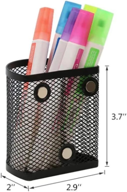 Magnetic Pencil Holder Mesh Storage Semicircle Pen Holder Magnetic Marker Holder Mesh Pencil Holder for Blackboard Locker image 3