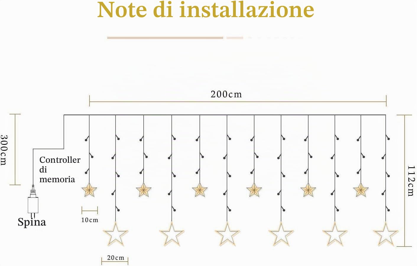 Avoalre Tenda Luminosa Natale Stelle 138 LED 2M Luci Natale Stelle 8 Modalità IP44 Impermeabilità Funzioni Memoria e Tandem Tenda Luminosa per Interno Esterno Casa Festa, Bianco Caldo