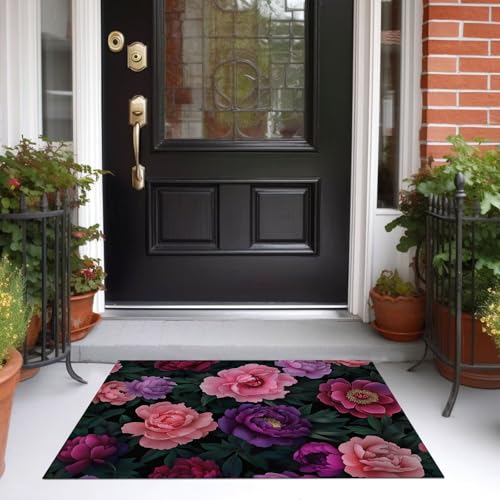Tapis de salon texture pivoine feuilles vertes sol cuisine