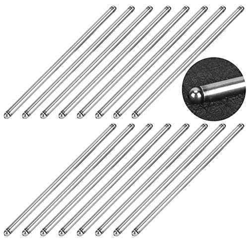 16Pcs Valve Push Rod Set, Hardened Steel Pushrods Replacement 5/16In Diameter 7.8In Standard Length Fit For Chevy #TOP5