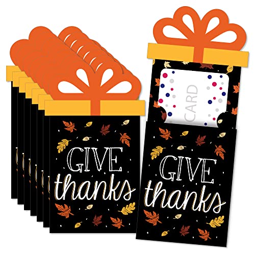 Big Dot of Happiness Give Thanks - Thanksgiving Party Geld und Geschenkkartenhüllen - Nifty Gifty Kartenhalter - 8 Stück Cover