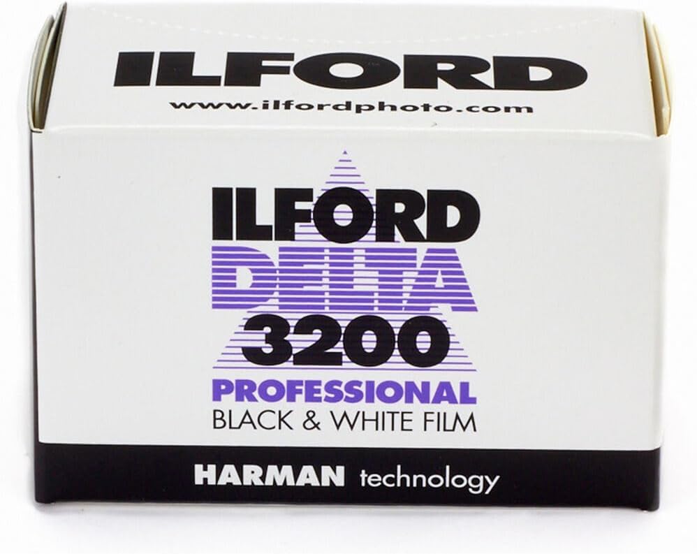 Ilford Delta 3200 Professional Black and White Negative Film (35mm Roll Film, 36 Exposures) - 2-Pack with Microfiber Cleaning Cloth