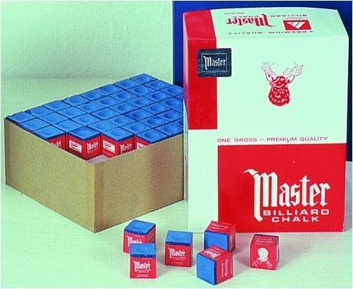 Master Original USA Billiard Chalk Blue 144 Pieces in Box