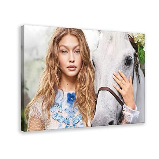 Jelena Noura Gigi Hadid, modell 6060 canvas poster väggkonst dekor tryck bild målningar för vardagsrum sovrum dekoration ramstil 30 × 45 cm (112 × 18 tum)