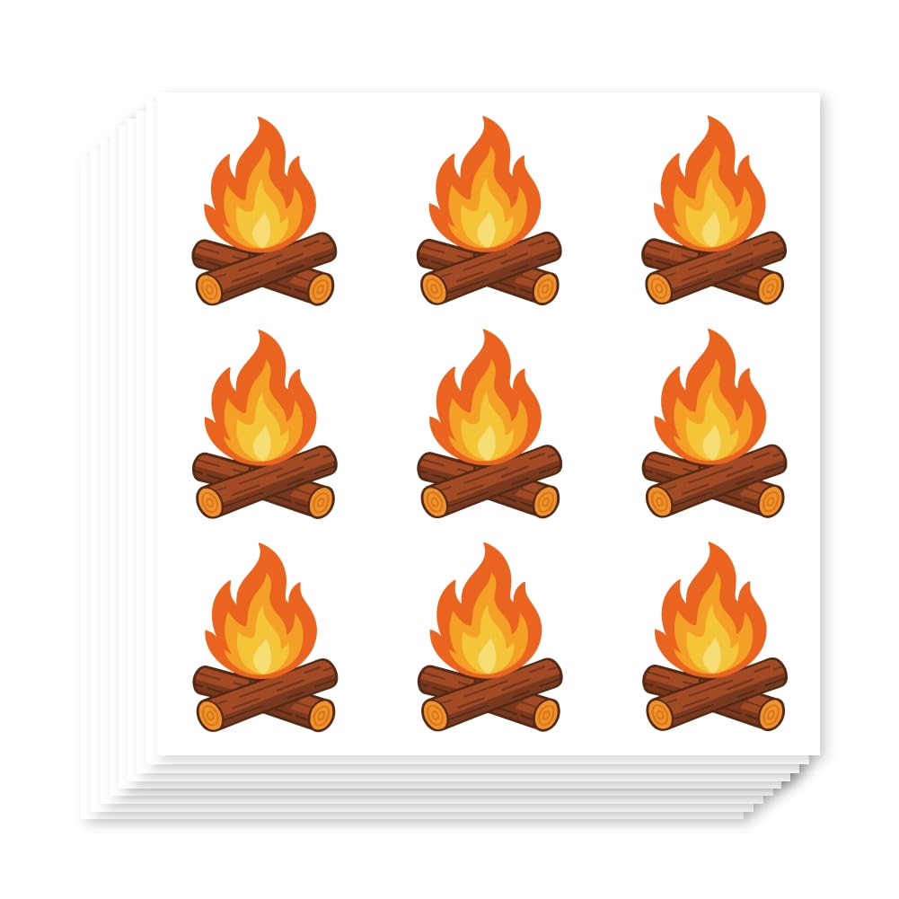 AHANDMAKER 180Pcs Self-Adhesive Campfire Planner Stickers, Waterproof Bonfire Stickers Decorative Paper Decals for Planner Calendar Scrapbook Crafting Arts Party Decor Gift Bag Envelope Seal