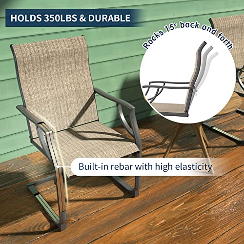 Amopatio Patio Chairs Set Of 4, Outdoor Dining Chairs For All Weather, Breathable Garden Outdoor Furniture For Backyard Deck, Brown #TOP3