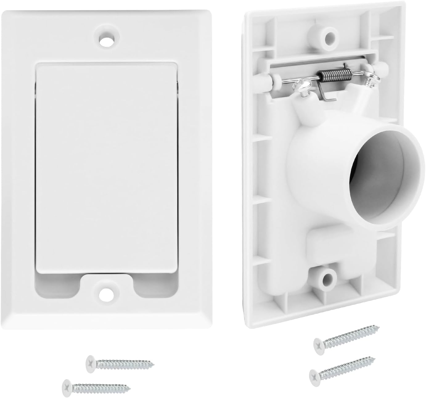 Central Vacuum Square Door Low Volt Inlet Wall Plate for Nutone Beam VacuFlow Electrolux Central Vac Systems -Inlet Valve Plate Fits Central Vacuum Accessories (2 Pack - No Electrical Inlet Connector)