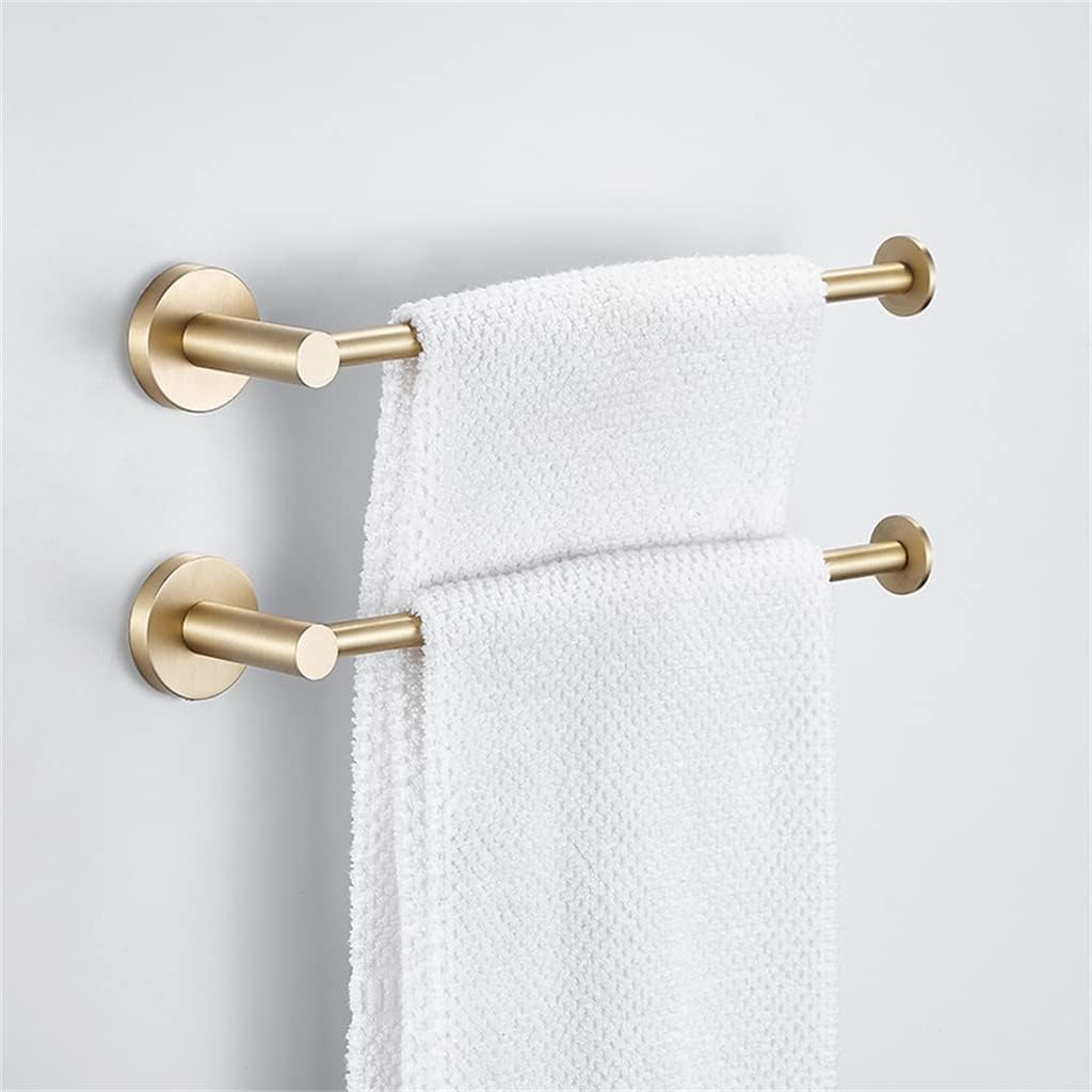 Wall-Mounted Bathroom Towel Rack Brass Brushed Hanging Kitchen Storage Shelf