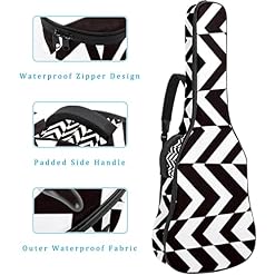 Housse de protection rembourrée pour guitare classique acoustique Motif rayures Noir/blanc, Multicolore 01., 42.9×16.9×4… - Les Beatles, Paul McCartney, John Lennon, RIngo Starr, George Harrison Housse de protection rembourrée pour guitare classique acoustique Motif rayures Noir/blanc, Multicolore 01., 42.9x16.9x4… – Image 4