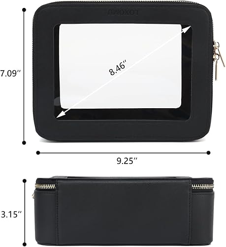 Miniatura 6 de LOXOMU Organizador de bolsa de maquillaje transparente, multiusos, bolsa de cosméticos transparente, bolsa de aseo de viaje para mujeres, accesorios