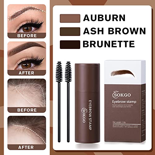 Carlos-Ccc Eyebrow Stamp, One Step Eyebrow Stamp Shaping Kit, Waterproof Eyebrow Stamp Stencil Kit, Long Lasting Eyebrow Makeup Powder Kit Eyebrow Definer For Women Natural Brown 13 Piece Set #TOP2