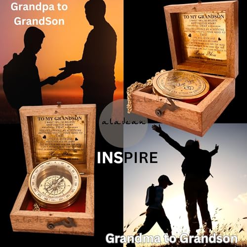 Brújula ALADEAN Grabada en Caja de Madera miniatura 5