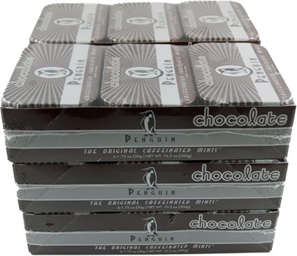 Penguin Caffeinated Chocolate Mints, 1.75 oz Tins (Pack of 36)