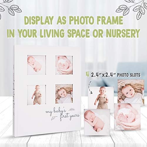 Baby Memory Book First 5 Years Journal - Modern Minimalist Hardcover 66 Pages First Year Milestone Newborn Journal for Boys, Girls - All Family, LGBT, Single Mom Dad, Adoptive (Alpine White)