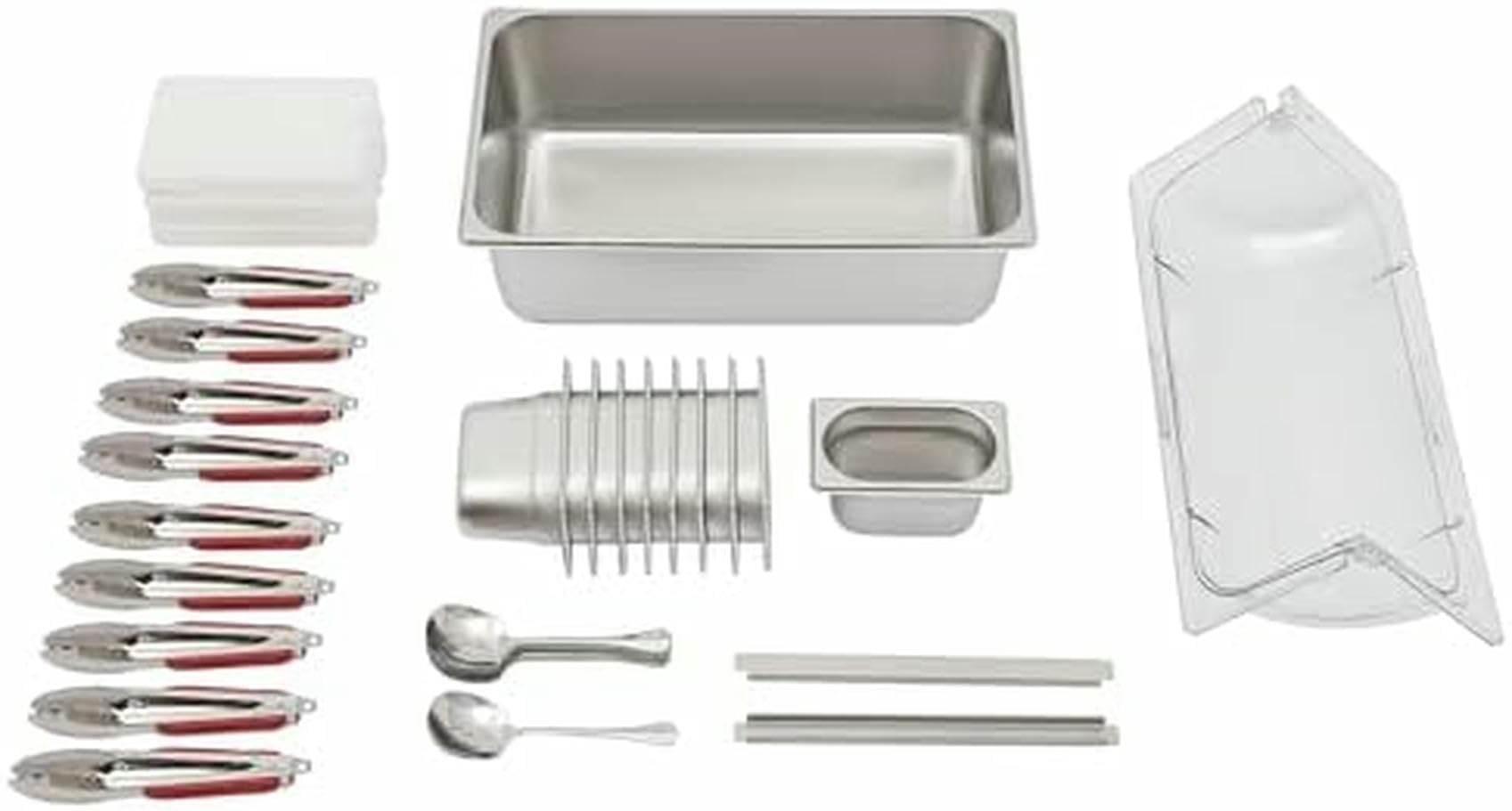 1 Set für Salatbar, Buffet-Station, Lebensmittel-Servierbehälter, Lebensmittel-Servierdisplay mit Deckel, kalte Speisen, Buffet-Servierer für Zuhause, Hotel, Einkaufszentrum~/