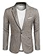 COOFANDY Herren Sakko Sportlich Modern Slim Fit Modern Business Anzugjacke für Hochzeit Party Khaki S1