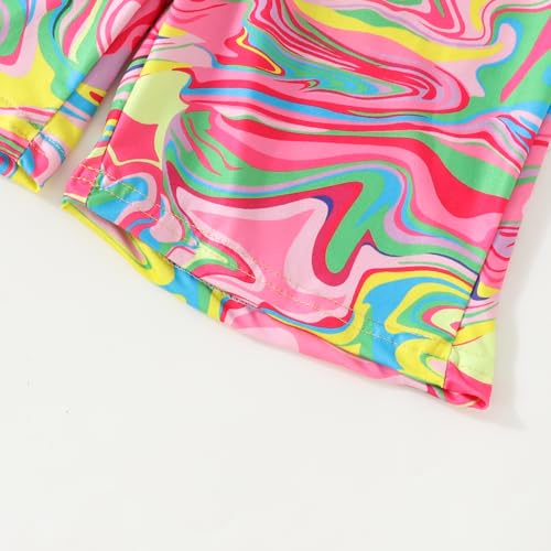 Image of Ayzozuy Kid Girl Clothes Shorts Set 2 Piece Outfits Summer Casual Short Sleeve Top and Shorts Set for Girls 4-7