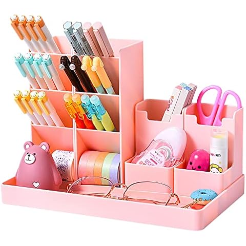 Ruicaifu Pen Holder Organizer, Multi-Functional Desktop Sationery Organizer Combinable Pen Desk tidy Organiser Pencil Pot Desk Organiser for School Office Home Cover