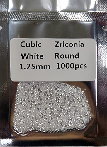 1,000 PCS Each Size Clear Cubic Zirconia 1.00 MM
