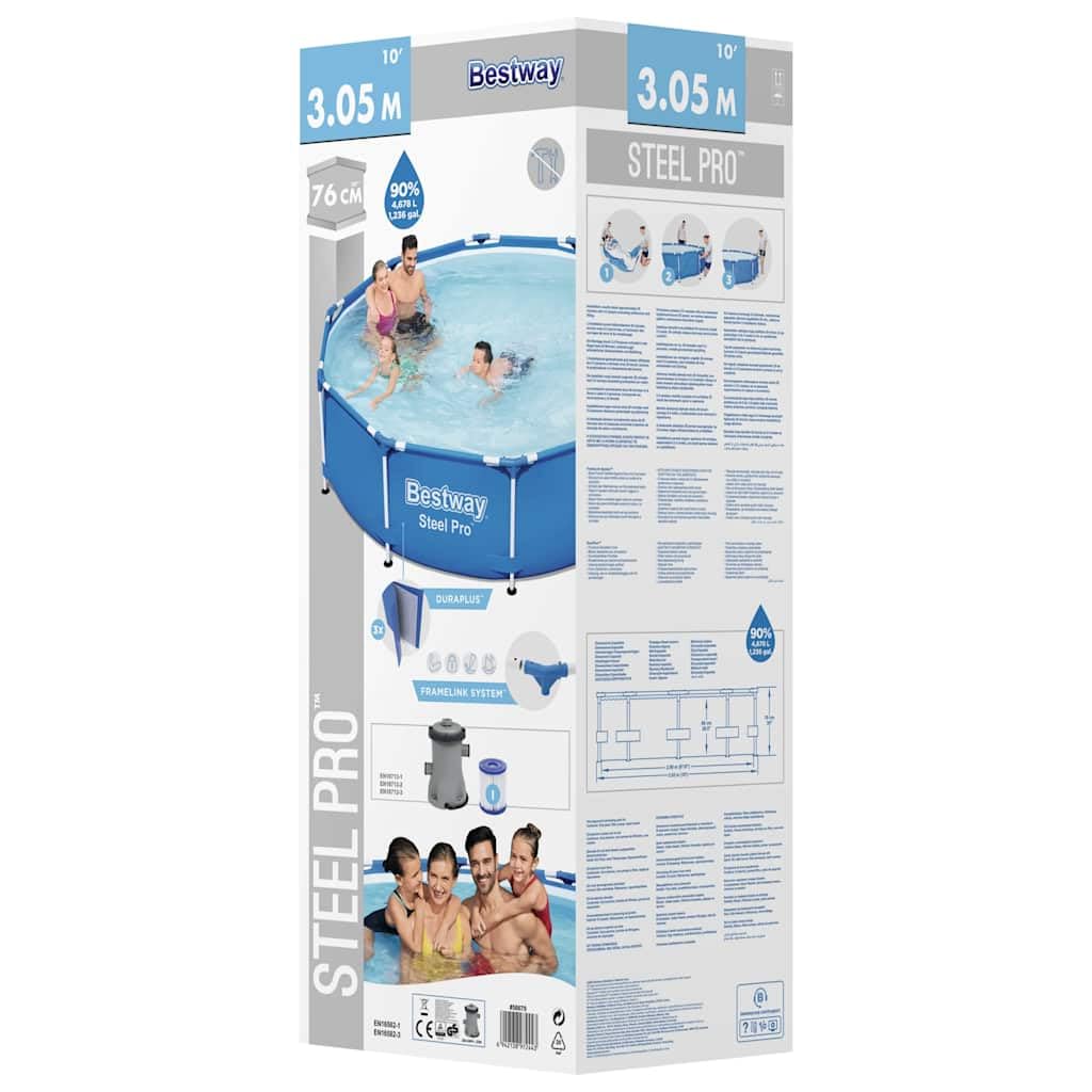 Steel Pro Piscine ronde 305 x 76 cm
