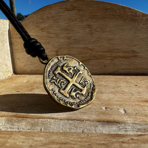 Vintage Design Roman Coin Cross Pendant Necklace - Medallion For Women And Men, Demon Protection, Lucky Charm For Wellness And Success, Good Fortune, Antique Jewelry, Viking Accessories (Antique Gold) #TOP2