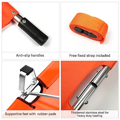 Medical Emergency Folding Stretcher Aluminum Alloy Portable Stretcher with Heavy Duty Handles and Rubber Feet