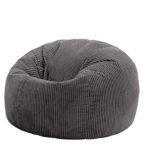 icon Kingston Cord Bean Bag, Charcoal Grey, Large...