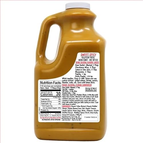 Bone Suckin' Sweet Spicy Mustard, Gluten-Free, Non-GMO, Kosher, Delicious on Hot Dogs, Brats, Sandwiches, Cheese, Seafood (75 Oz) - Image 7