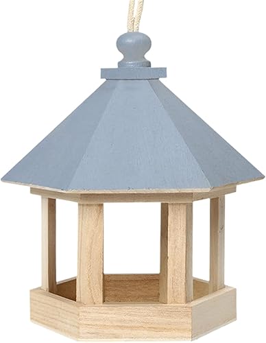 Comedero para pájaros Wooden Bird Seed Food Container Garden Window Hanging Courtyard Feeder Hanging Birdhouse Fodder Food Container to Bird Lovers
