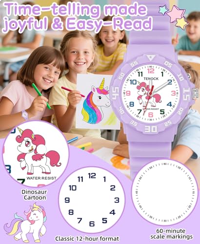 Image of Kids Analog Watches for Girls Boys Watches with Soft Band Learning Time 50M Waterproof Children Watch Easy to Read for Ages 4-12 Kids Gift