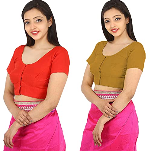 Image of Namita Women's Rubia Cotton Solid Half Sleeve Blouse