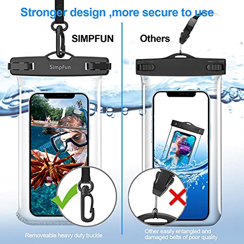 SIMPFUN wasserdichte Handyhülle Handytasche 7,0 Zoll (2 Stück) Handy Wasserschutzhülle IPX8 für Schwimmen Baden und… – Bild 5