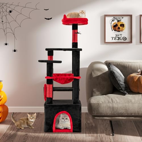 PETSITE Árbol Gótico para Gatos 52 pulg Negro miniatura 2