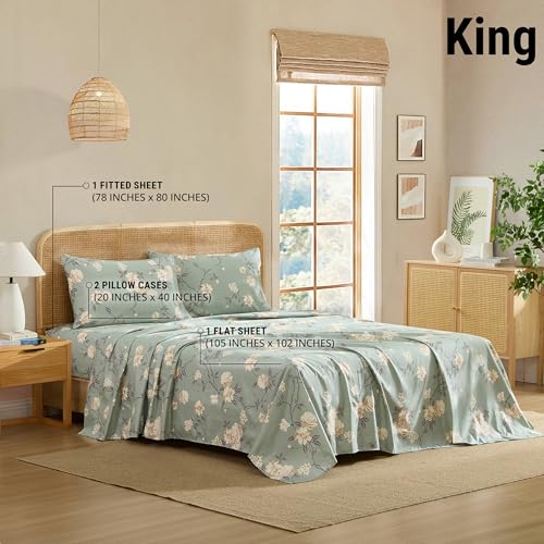 Parure de lit floral ultra douce et infroissable avec grands bonnets - 4