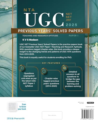 Image of Pearson NTA UGC NET 2025 Paper 1 by KVS Madaan & UGC NET Paper 1 Previous Years' Solved Papers -10 years PYQs | (Teaching and Research Aptitude) | 2025 & 2024 Solved papers|2500+ Practice Questions