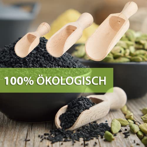 Smart-Planet 3er Set Gewürzschaufel aus Holz in versch. Größen - Abfüllschaufel - Futterschaufel - Holzschaufel für Gewürze, Kaffee, Tiernahrung etc.
