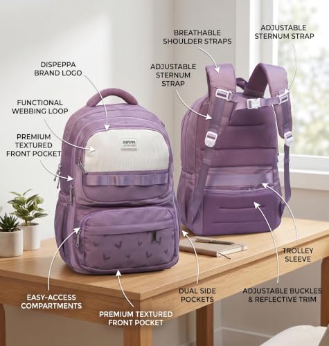 Image of ADSON kawaii Girls Travel School Bag|Backpack Of Large Capacity Aesthetic Stylish Girls Korean Laptop Bag Rucksack for School |College Bags Cute Bookbag for Teens Water Resistance 18 Inches