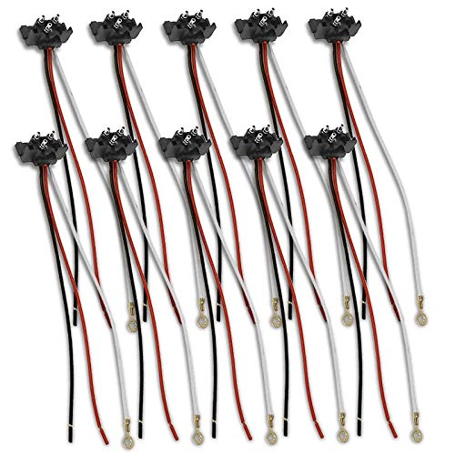 10x 9 Long 3 Prong Wire Plug Pigtail Right Angle Double Contact Signal Back up Light Work with Sealed Truck Trailer (LHTPT9530)