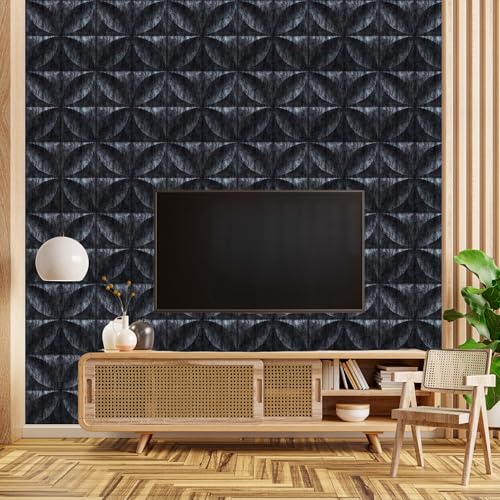 Image of Kayra Decor PVC Wall Panel Butterfly Design Thunder Black Color 19.7 inch x 19.7 inch (Pack of 40) - Covers 107.80 Sq. Ft.