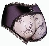 IPHREECO Femboy Sissy Pouch Höschen für Herren, Spitze, Hipster, Seide, Bikini-Slip, Unterwäsche, Dessous, Tanga, G-String, Schwarz, Large