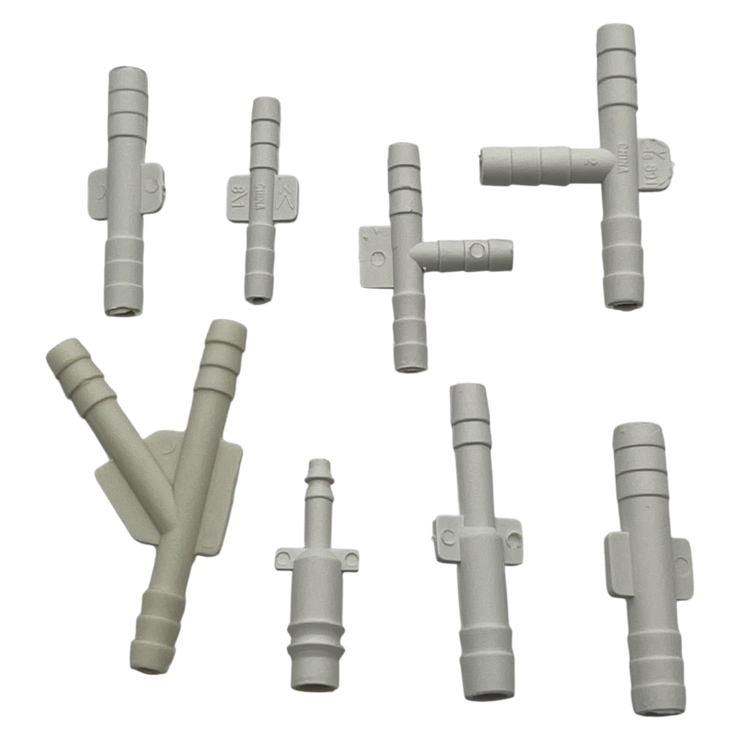 Surtido de conectores de manguera de 1/8" (3,17 mm) hasta 1/4" (6,35 mm) / Mini conector de vacío de plástico para manguera de aire en forma de T (pieza en T) y forma de Y, 65 piezas