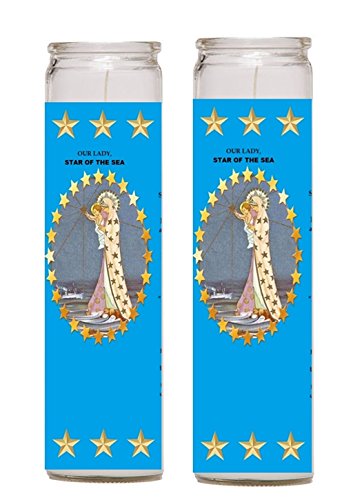 Gifts by Lulee, LLC Star of The Sea Stella Maris 2 Candle Set with Prayer in The Back
