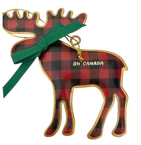 Oh Canada Moose Ornament Christmas Tree Decoration Tartan Plaid Holiday Decor Oh Canada Moose Ornament Christmas Tree Decoration Tartan Plaid Holiday Decor