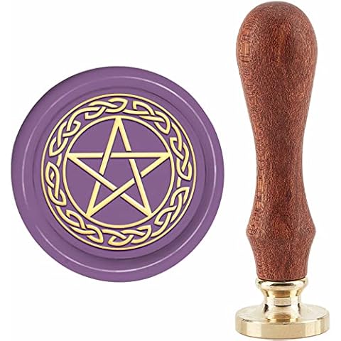 CRASPIRE Pentagram Wax Seal Stamp with Handle Cover
