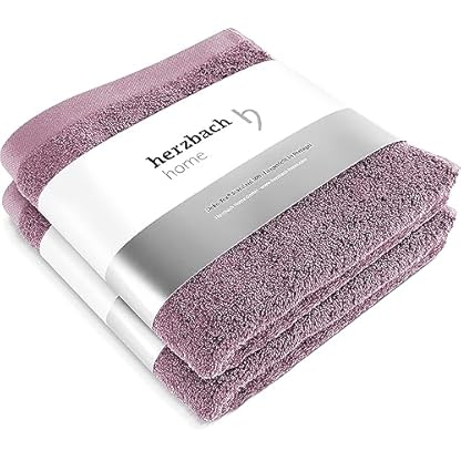 herzbach home Premium Handtücher 50 x 100 cm 2er-Set (Malve) - Hochwertige, weiche & saugstarke Handtücher in Bester Qualität - 100% natürliche Baumwolle