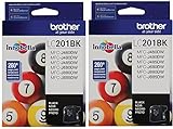 Brother LC-201BK Ink Cartridge (Black 2-pack) in Retail Packaging