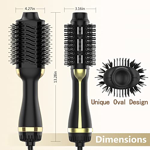 Hair Dryer Brush Blow Dryer Brush In One, 4 In 1 One Step Hair Dryer And Styler Volumizer Professional Hot Air Brush With Negative Ion Anti-Frizz Blowout For Drying, Straightening Curling Salon - Gold #TOP6