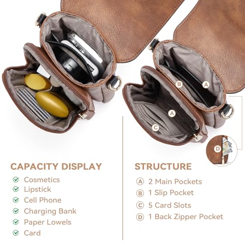 Image of BOSTANTEN Crossbody Bags for Women Cell Phone Purse Leather Wallet Handbags with Card Slots
