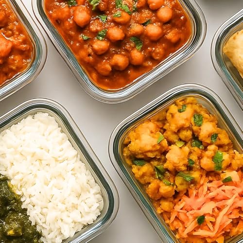 Image of Femora Borosilicate Glass Food Storage Containers with Lids Set of 7 (310ml x2, 520ml x2, 750ml, 1200ml, 1700ml) | Rectangular, Airtight & Leakproof | Microwave & Dishwasher Safe | Beige